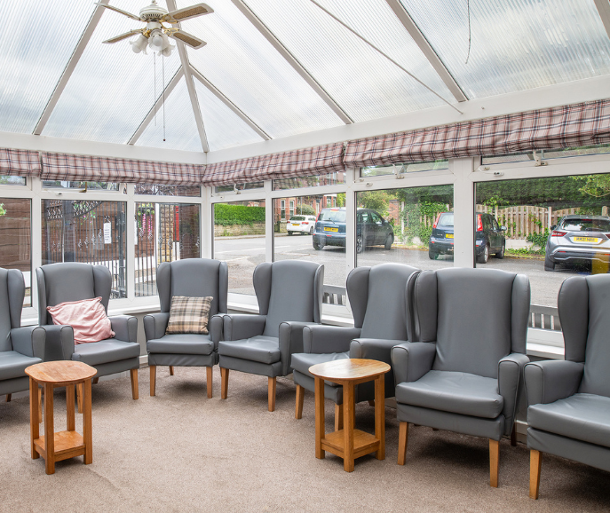 Charnley House care home in Hyde conservatory